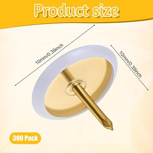 300pcs White Decorative Flat Push Pin Plastic Round Head Thumb Tacks Drawing Pins with Storage Box Thumbtack for Wall Map Cork Board Office School (White, 3/8 Inch) in Saudi Arabia