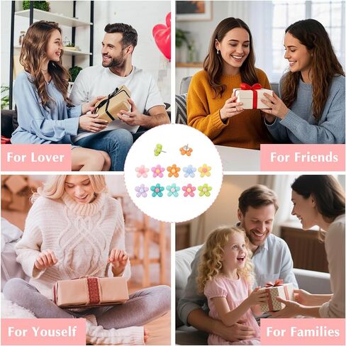 50Pcs Flower Push Pins, Cute Flower Thumb Tacks, Colorful Decorative Push Pins for Corkboard Bulletin Board Hanging Posters Wall Office Home and Classroom Organization in Saudi Arabia
