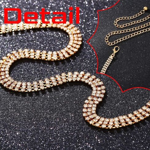 REETAN Gold Rhinestone Waist Chains Sparkly Fashion Belly Body Jewelry for Women in Saudi Arabia