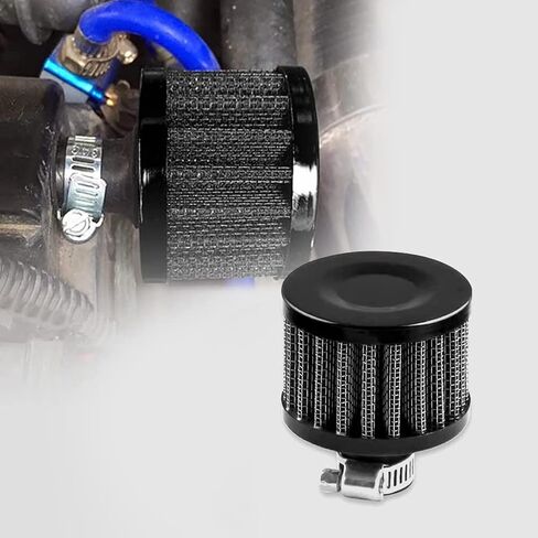 RYANSTAR RACING 4 PCS 12mm Air Filter Cold Air Intake Filter Breather Turbo Vent Universal Air Intake Filter Cleaner Black Compatible with car and Motorcycle in Saudi Arabia