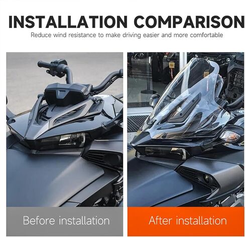 New Motorcycle Windshield Deflector Compatible with Can Am Spyder F3-S, Windscreen Acrylic Aluminum Alloy Bracket Air Deflectors Spoiler Protector for Spyder F3 F3-S in Saudi Arabia