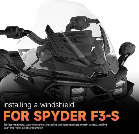 New Motorcycle Windshield Deflector Compatible with Can Am Spyder F3-S, Windscreen Acrylic Aluminum Alloy Bracket Air Deflectors Spoiler Protector for Spyder F3 F3-S in Saudi Arabia