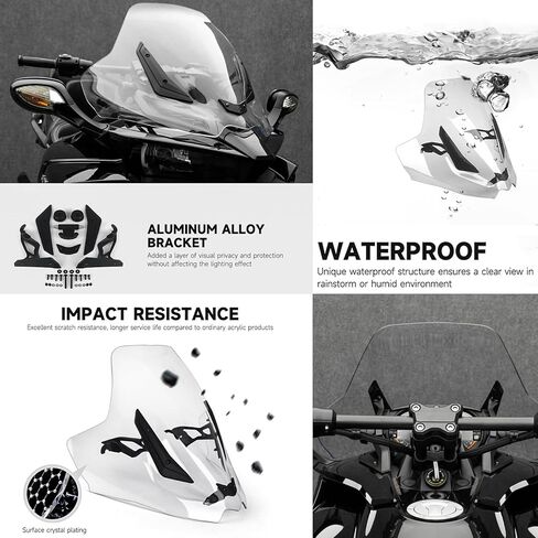 New Motorcycle Windshield Deflector Compatible with Can Am Spyder F3-S, Windscreen Acrylic Aluminum Alloy Bracket Air Deflectors Spoiler Protector for Spyder F3 F3-S in Saudi Arabia
