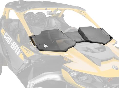 SuperATV Assault Industries Half Windshield Compatible with Maverick R, XR Optic Hard Coating, 1/4" Polycarbonate 250x Stronger Than Glass, Superior Protection and Sleek Style, USA Made in Saudi Arabia