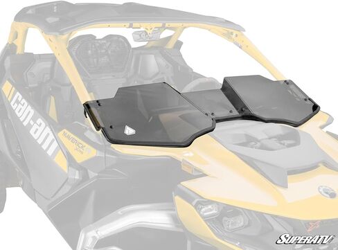 SuperATV Assault Industries Half Windshield Compatible with Maverick R, XR Optic Hard Coating, 1/4" Polycarbonate 250x Stronger Than Glass, Superior Protection and Sleek Style, USA Made in Saudi Arabia