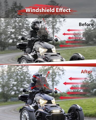 Dark Tinted XXL Adjustable Windshield for Can-Am Ryker, Front Wider Adventure Wind Deflector Dustproof Hard Coated Windscreen for Can Am Ryker All Models Accessories (Replace #219401032) in Saudi Arabia
