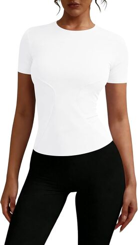 قمصان Rapbin للتمرين للنساء بأكمام قصيرة، قميص الجري الرياضي لليوجا، 1/2 حزمة من القمصان القابلة للتنفس سريعة الجفاف in Kuwait