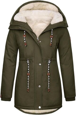 HEEKPEK Women's Plus Size Winter Coat Thicken Parka Fleece Lined Jacket Warm Long Puffer Outerwear Hooded Down Coat in Saudi Arabia