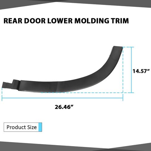 Rear Door Trim Lower Molding Passenger RH Side Compatible with Toyota Highlander 2014-2019 75077-0E010, 75077-0E020, TO1791106 in Saudi Arabia