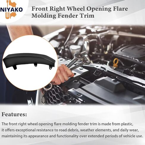1JX30RXFAB 1JX30RXFAA Front Right Wheel Opening Flare Molding Fender Trim Fit 2011-2018 Ram 4500 5500 Passenger Side in Saudi Arabia