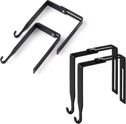 AIEX 4pcs Adjustable Cubicle Hangers, Metal Cubicle Hooks for Hanging over The Door Mirror Hooks Universal Partition Hanger Set, Fit Panels with 1 3/8" to 3 1/2" Thickness (Black) in Kuwait