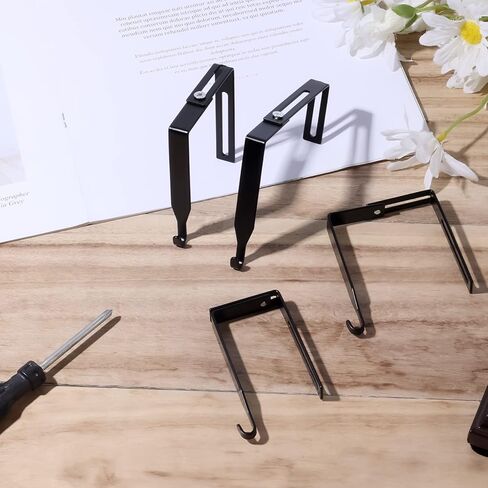 AIEX 4pcs Adjustable Cubicle Hangers, Metal Cubicle Hooks for Hanging over The Door Mirror Hooks Universal Partition Hanger Set, Fit Panels with 1 3/8" to 3 1/2" Thickness (Black) in Kuwait