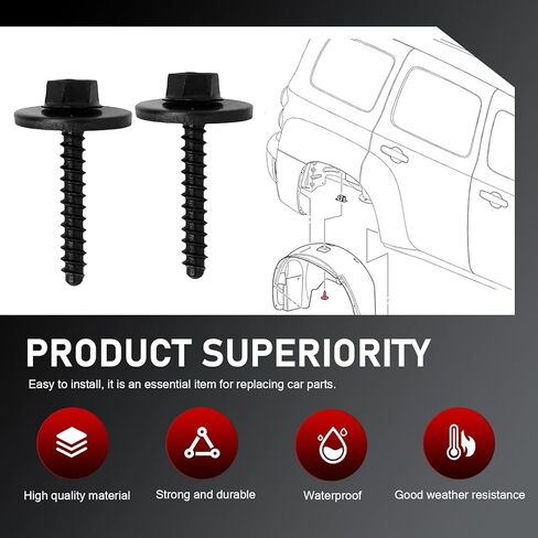 WZP 20 PCS Fender Liner Screws, Auto Body Fender Screws Bolt Fasteners, Car Accessories Bumper Screws, Replace # 11570498, Compatible with GM, Chevy, Camaro, Colorado, Cadillac, Buick, Cruze, BMW in Saudi Arabia