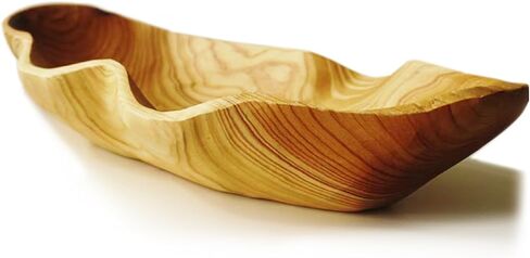 ZOY&TORA Large Handmade Decorative Wooden Dough Bowl, Natural Wood Grain Finish,Kitchen Coffee Dining Table Centerpiece Decor Tray,Farmhouse Style,driftwood bowls in Saudi Arabia