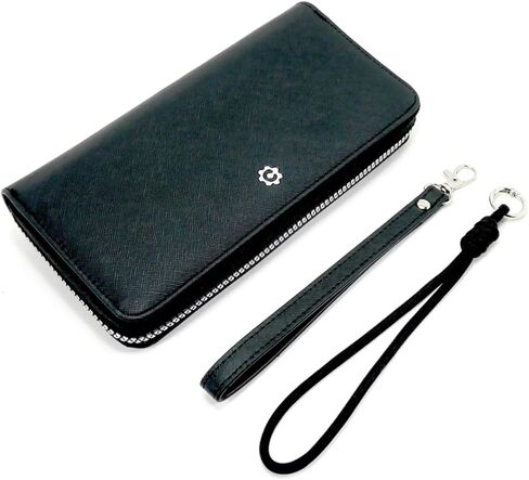 Caroline Zip Around Continental Clutch Wallet with RFID Blocking,13 Slots, Phone Pocket, Pen holder, Cash slot, check pocket, ID windows, Back Pocket, Key slots, & Premium Gift Box, (Canvas, Burgundy) in Saudi Arabia