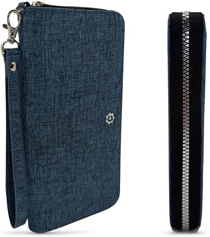 Caroline Zip Around Continental Clutch Wallet with RFID Blocking,13 Slots, Phone Pocket, Pen holder, Cash slot, check pocket, ID windows, Back Pocket, Key slots, & Premium Gift Box, (Canvas, Burgundy) in Saudi Arabia