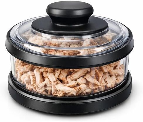 Chicken Shredder Tool – Manual Meat Shredder with Handle, Twist Chicken Breast Shredder Set, BPA-Free & Dishwasher Safe, Includes Tray, Tongs and Cleaning Brush in Saudi Arabia