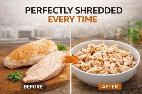 Chicken Shredder Tool – Manual Meat Shredder with Handle, Twist Chicken Breast Shredder Set, BPA-Free & Dishwasher Safe, Includes Tray, Tongs and Cleaning Brush in Saudi Arabia