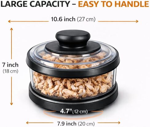 Chicken Shredder Tool – Manual Meat Shredder with Handle, Twist Chicken Breast Shredder Set, BPA-Free & Dishwasher Safe, Includes Tray, Tongs and Cleaning Brush in Saudi Arabia