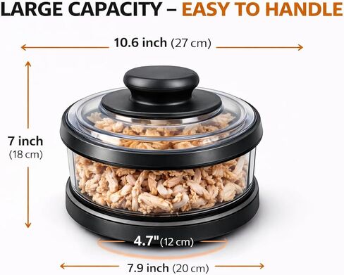 Chicken Shredder Tool – Manual Meat Shredder with Handle, Twist Chicken Breast Shredder Set, BPA-Free & Dishwasher Safe, Includes Tray, Tongs and Cleaning Brush in Saudi Arabia