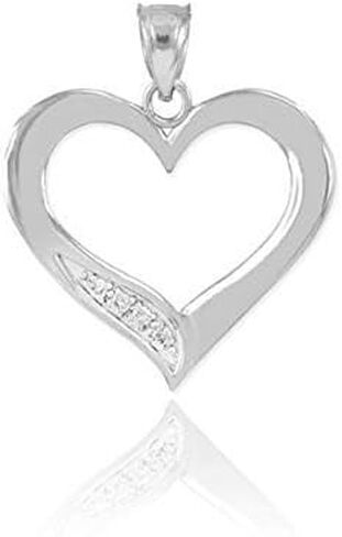 925 Sterling Silver Love Charm CZ-Studded Open Heart Pendant in Saudi Arabia