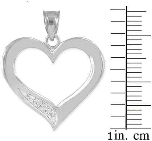 925 Sterling Silver Love Charm CZ-Studded Open Heart Pendant in Saudi Arabia