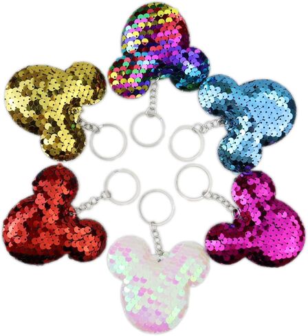 6 pack Sequin Keychain for Fish Extender Gifts Cruise Pixie Dust Theme Park Magical Inspired Keychain in Saudi Arabia