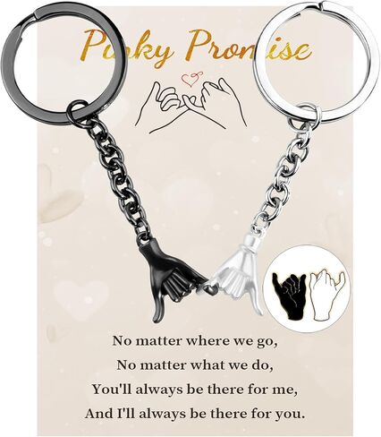 SUNSH سلة عيد الفصح الحشو زوجين الهدايا المفاتيح علاقة لمسافات طويلة هدية للزوجين أحبك هدايا لصديقها صديقة النساء الرجال، عيد ميلاد الخنصر وعد مطابقة سلسلة المفاتيح للأزواج in Kuwait