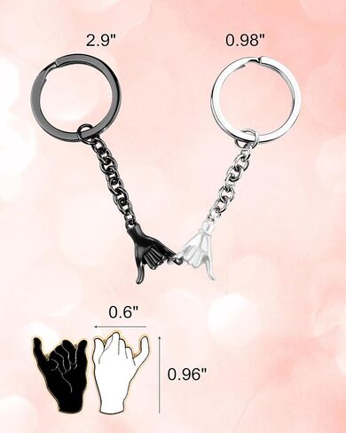 SUNSH سلة عيد الفصح الحشو زوجين الهدايا المفاتيح علاقة لمسافات طويلة هدية للزوجين أحبك هدايا لصديقها صديقة النساء الرجال، عيد ميلاد الخنصر وعد مطابقة سلسلة المفاتيح للأزواج in Kuwait