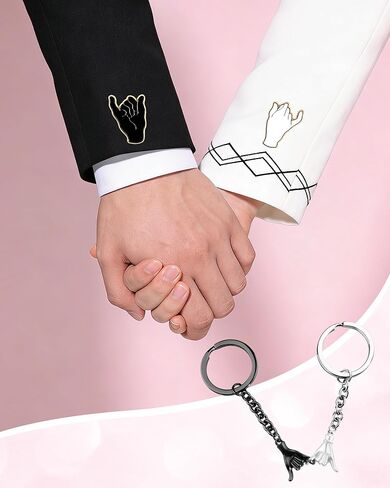 SUNSH سلة عيد الفصح الحشو زوجين الهدايا المفاتيح علاقة لمسافات طويلة هدية للزوجين أحبك هدايا لصديقها صديقة النساء الرجال، عيد ميلاد الخنصر وعد مطابقة سلسلة المفاتيح للأزواج in Kuwait