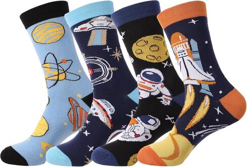 4 Pairs Funny Airplane Socks Men Crazy Wacky Gift to Flight Socks for Dad Grandpa in Saudi Arabia