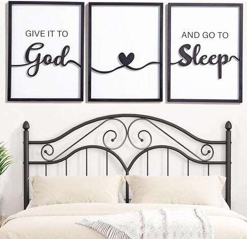 3D Wood Faith Hope Love Wall Decor, Christian Wall Art Bible Verses Wall Decor Scripture Wall Art for Bedroom Bathroom Kitchen Living Room Office(12x16 inches, Set of 3, Framed) in Kuwait