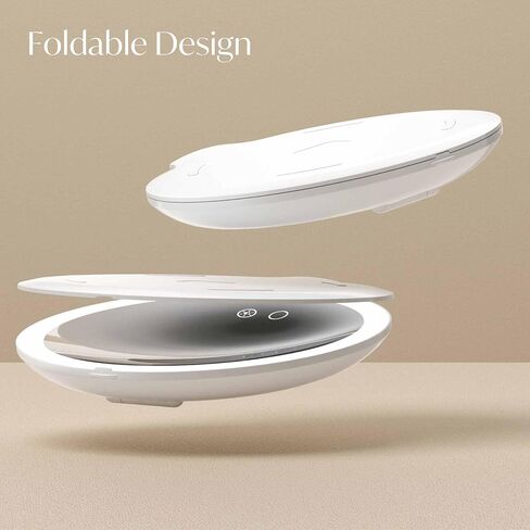 مرآة مكياج مكبرة للسفر من فانسي 10 مرات مع أضواء، قابلة لإعادة الشحن، حامل بارتفاع 8 بوصات، 3 أوضاع ألوان قابلة للتعتيم، مرآة زينة LED محمولة (أبيجيل) in Kuwait