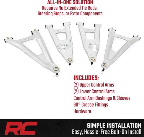 Rough Country High Clearance FWD Offset A-Arms for Polaris Ranger XP 1000-93155 in Kuwait