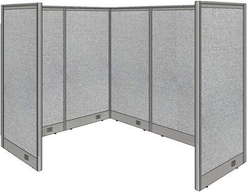 GOF 1 Person Workstation Cubicle (6'D x 6'W x 4'H) / Office Partition, Room Divider (60" h Cubicle with Desk, Walnut) in Saudi Arabia