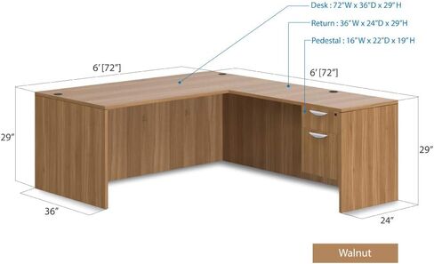 GOF 1 Person Workstation Cubicle (6'D x 6'W x 4'H) / Office Partition, Room Divider (60" h Cubicle with Desk, Walnut) in Saudi Arabia