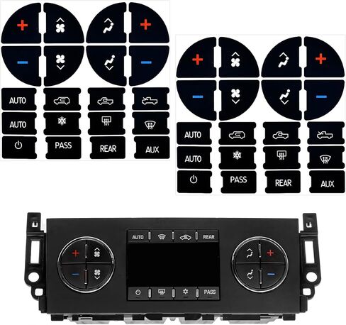 Rear Radio Volume Control, AC Panel Sticker & Radio Volume Control Knob Replaces OEM 22912547, Automotive Dash Button Repair Kit for 2007-2015 Tahoe Suburban Avalanche in Saudi Arabia