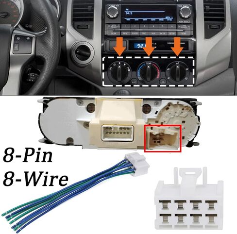 8 Wires HVAC A/C Climate Control Panel Connector Wiring Harness Pigtail Plug for Toyota Tacoma 2004-2015 2.7L/4.0L Replaced OE# 55900-04020 55900-04070 in Saudi Arabia
