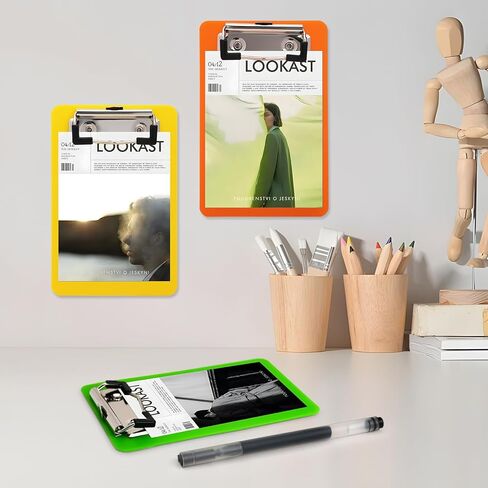 CEYAZYE 8 عبوات من ألواح الحافظة الصغيرة مقاس 4x6 بوصة، لوحة مشبك صغيرة ملونة مع مشبك منخفض المستوى، لوحات حافظة بلاستيكية قابلة للتعليق، حامل نموذج مستندات مذكرة الكتابة لمستلزمات المكتب والفصول الدراسية in Kuwait