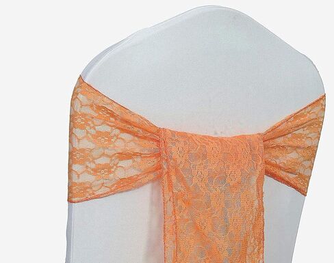 VDS Lace Chair Sashes Chair Cover Back Tie Floral Raschel Vintage Bows Ribbon for Wedding Birthday Graduation Engagement Event Party Banquet Venue Hotel Chair Decoration (100 Pieces) - Ivory in Saudi Arabia