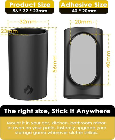 Silicone Lighter Holder with 3M Adhesive – Multi-Purpose Chapstick Holder for Lip Balm, Keys, Small Essentials – Weatherproof, Strong Hold for Indoor & Outdoor Use 3 Pack Black in Kuwait