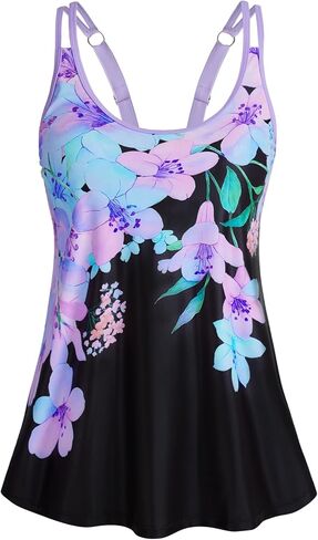 HUSKARY Tankini Tops for Women Loose Fit Modest Bathing Suits Flowy Swim Top No Bottom in Kuwait