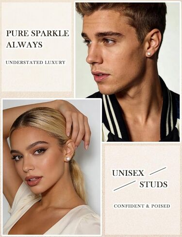 أقراط مسمارية للنساء والرجال مطلية بالذهب مرصعة بأحجار الزركونيا المكعبة in Kuwait