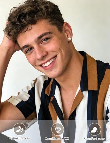 أقراط مسمارية للنساء والرجال مطلية بالذهب مرصعة بأحجار الزركونيا المكعبة in Kuwait