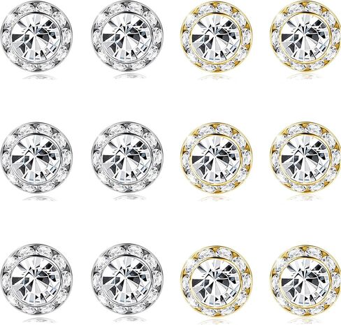 6 أزواج من الأقراط الذهبية لمسابقة الرقص للنساء 15 ملم من حجر الراين لمسابقة الرقص أقراط هالة كريستال حلق رقص شركات أداء مرحلة الأوبرا وحفلات الزفاف مجوهرات على شكل دائري in Kuwait