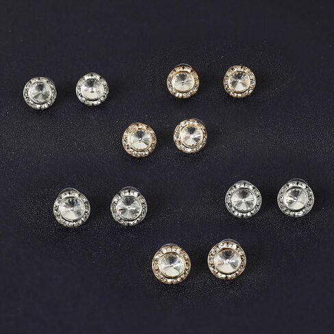 6 أزواج من الأقراط الذهبية لمسابقة الرقص للنساء 15 ملم من حجر الراين لمسابقة الرقص أقراط هالة كريستال حلق رقص شركات أداء مرحلة الأوبرا وحفلات الزفاف مجوهرات على شكل دائري in Kuwait