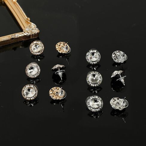 6 أزواج من الأقراط الذهبية لمسابقة الرقص للنساء 15 ملم من حجر الراين لمسابقة الرقص أقراط هالة كريستال حلق رقص شركات أداء مرحلة الأوبرا وحفلات الزفاف مجوهرات على شكل دائري in Kuwait