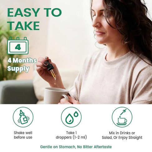 HIIHONE (عبوتان) 12 في 1 قطرات سائلة سورسوب مريرة مع طحالب البحر، وزيت الحبة السوداء، والمورينجا لدعم الخلايا وتجديدها، والمناعة، والكبد، والأمعاء ومضادات الأكسدة - 2 أونصة سائلة in Kuwait