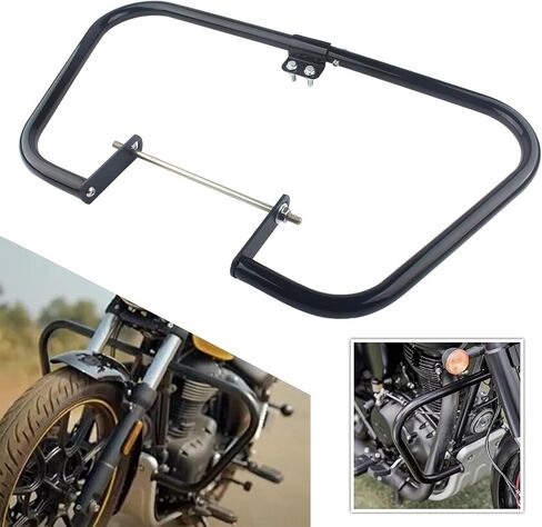 Black Engine Guard Crash Bar Compatible with Royal Enfield Meteor 350 Classic 350 2022-2024 Goan Classic 350 2024 Bullet 350 in Kuwait