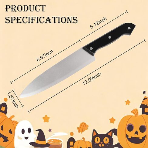 سكين مزيف - دعامات مزحة واقعية لقتل الجزار، ملحقات سكين وهمية لحفلات الهالوين الرعب والأفلام التنكرية (رمادي) in Kuwait